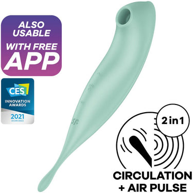Twirling Pro+ Vibratore a Onde di Pressione App-Control, Dual Motion